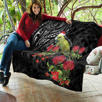 Meri Kirihimete Kakapo Quilt Black Silver Fern Christmas Vibe LT9 - Polynesian Pride