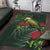 Meri Kirihimete Kakapo Area Rug Green Silver Fern Christmas Vibe