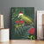 Meri Kirihimete Kakapo Canvas Wall Art Green Silver Fern Christmas Vibe