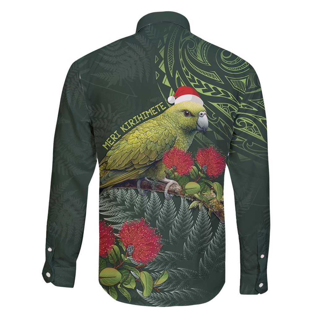 Meri Kirihimete Kakapo Family Matching Off Shoulder Maxi Dress and Hawaiian Shirt Green Silver Fern Christmas Vibe LT9 - Polynesian Pride