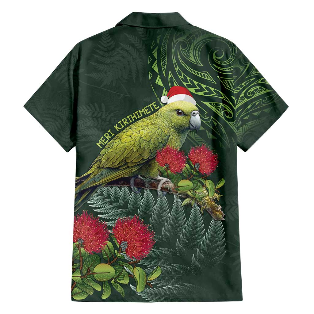Meri Kirihimete Kakapo Family Matching Off Shoulder Short Dress and Hawaiian Shirt Green Silver Fern Christmas Vibe LT9 - Polynesian Pride
