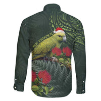 Meri Kirihimete Kakapo Family Matching Off Shoulder Short Dress and Hawaiian Shirt Green Silver Fern Christmas Vibe LT9 - Polynesian Pride