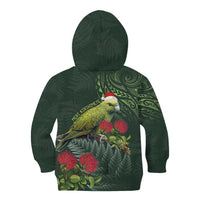 Meri Kirihimete Kakapo Kid Hoodie Green Silver Fern Christmas Vibe