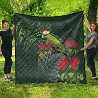 Meri Kirihimete Kakapo Quilt Green Silver Fern Christmas Vibe LT9 - Polynesian Pride