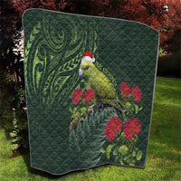 Meri Kirihimete Kakapo Quilt Green Silver Fern Christmas Vibe LT9 - Polynesian Pride