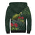 Meri Kirihimete Kakapo Sherpa Hoodie Green Silver Fern Christmas Vibe