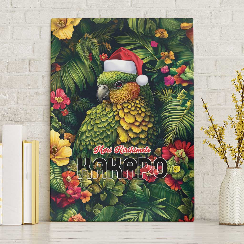 Meri Kirihimete Kakapo Canvas Wall Art New Zealand Christmas with Tropical Vibe