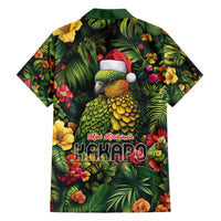 Meri Kirihimete Kakapo Family Matching Short Sleeve Bodycon Dress and Hawaiian Shirt New Zealand Christmas with Tropical Vibe