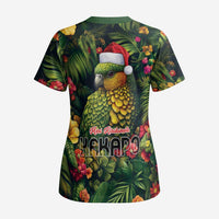 Meri Kirihimete Kakapo Scrub Top New Zealand Christmas with Tropical Vibe - Polynesian Pride