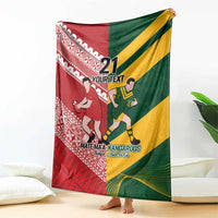 Australia-Tonga Rugby Pacific Custom Blanket The Kangaroos and Mate Ma'a Tonga