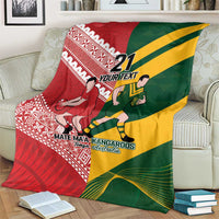 Australia-Tonga Rugby Pacific Custom Blanket The Kangaroos and Mate Ma'a Tonga