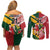 Australia-Tonga Rugby Pacific Custom Couples Matching Off Shoulder Short Dress and Long Sleeve Button Shirt The Kangaroos and Mate Ma'a Tonga