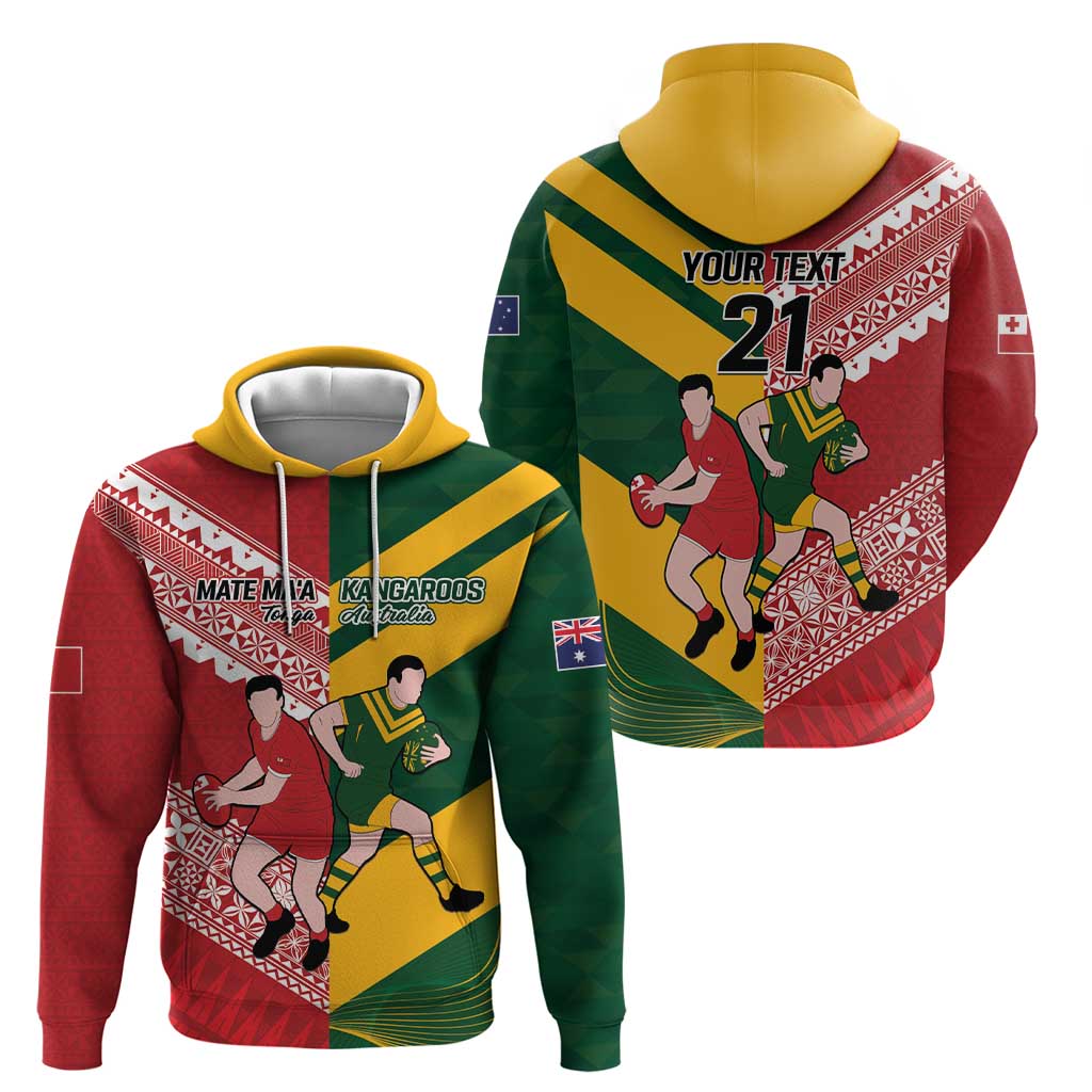 Australia-Tonga Rugby Pacific Custom Hoodie The Kangaroos and Mate Ma'a Tonga LT9 - Polynesian Pride