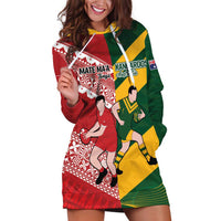 Australia-Tonga Rugby Pacific Custom Hoodie Dress The Kangaroos and Mate Ma'a Tonga LT9 Red-Green - Polynesian Pride