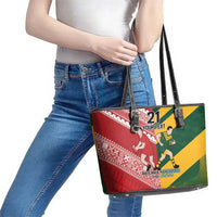Australia-Tonga Rugby Pacific Custom Leather Tote Bag The Kangaroos and Mate Ma'a Tonga LT9 - Polynesian Pride