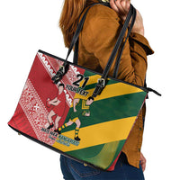 Australia-Tonga Rugby Pacific Custom Leather Tote Bag The Kangaroos and Mate Ma'a Tonga LT9 - Polynesian Pride