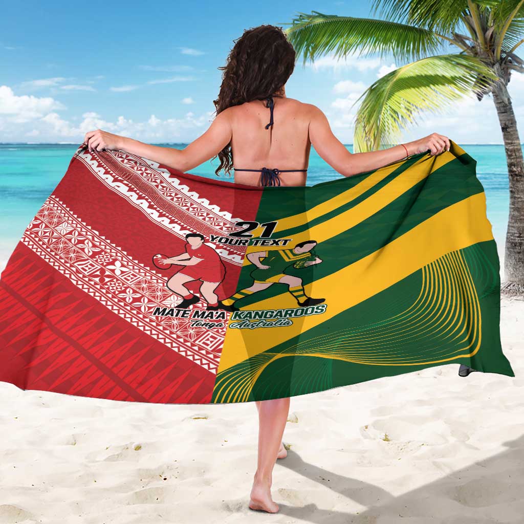 Australia-Tonga Rugby Pacific Custom Sarong The Kangaroos and Mate Ma'a Tonga LT9 - Polynesian Pride