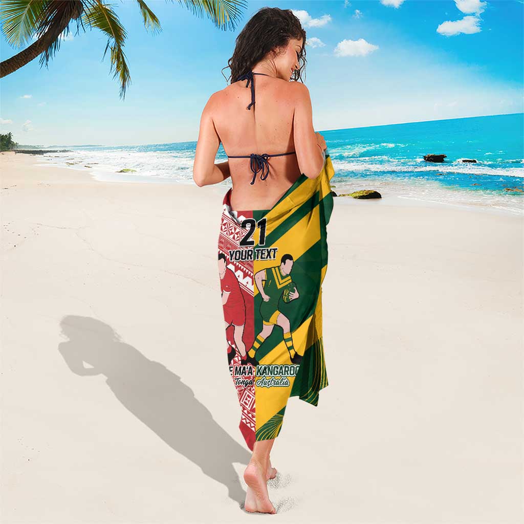 Australia-Tonga Rugby Pacific Custom Sarong The Kangaroos and Mate Ma'a Tonga LT9 - Polynesian Pride