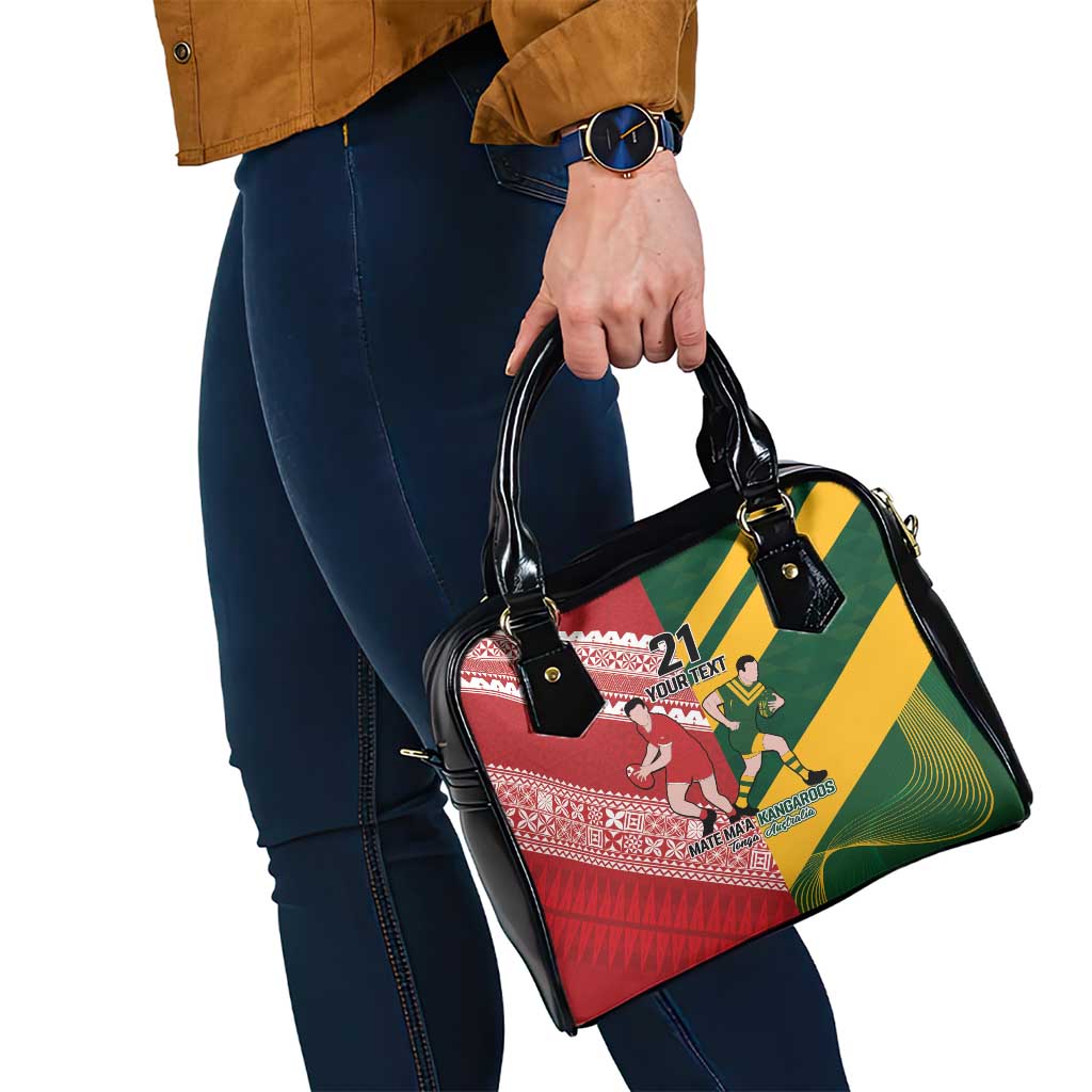 Australia-Tonga Rugby Pacific Custom Shoulder Handbag The Kangaroos and Mate Ma'a Tonga LT9 - Polynesian Pride