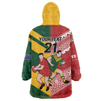 Australia-Tonga Rugby Pacific Custom Wearable Blanket Hoodie The Kangaroos and Mate Ma'a Tonga LT9 - Polynesian Pride