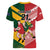 Australia-Tonga Rugby Pacific Custom Women V-Neck T-Shirt The Kangaroos and Mate Ma'a Tonga