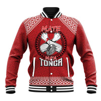 Tonga Rugby XIII Custom Baseball Jacket Mate Ma'a Tonga with Ngatu Pattern