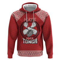 Tonga Rugby XIII Custom Hoodie Mate Ma'a Tonga with Ngatu Pattern LT9 Pullover Hoodie Red - Polynesian Pride