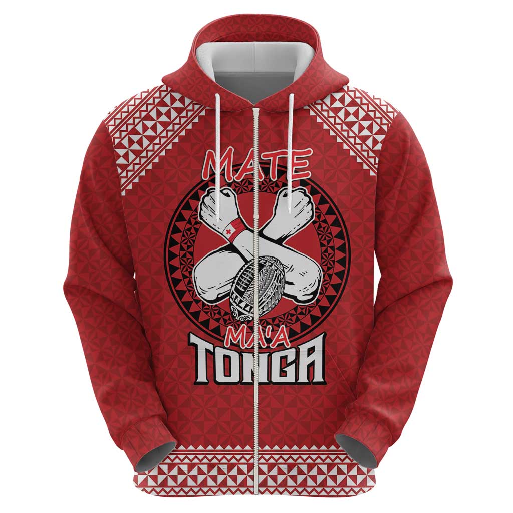 Tonga Rugby XIII Custom Hoodie Mate Ma'a Tonga with Ngatu Pattern LT9 - Polynesian Pride