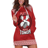 Tonga Rugby XIII Custom Hoodie Dress Mate Ma'a Tonga with Ngatu Pattern LT9 Red - Polynesian Pride