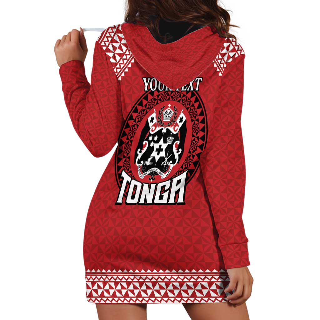 Tonga Rugby XIII Custom Hoodie Dress Mate Ma'a Tonga with Ngatu Pattern LT9 - Polynesian Pride