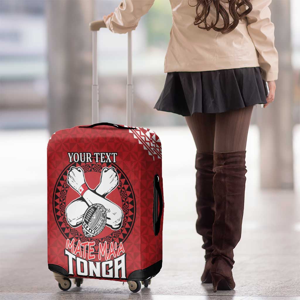 Tonga Rugby XIII Custom Luggage Cover Mate Ma'a Tonga with Ngatu Pattern LT9 - Polynesian Pride