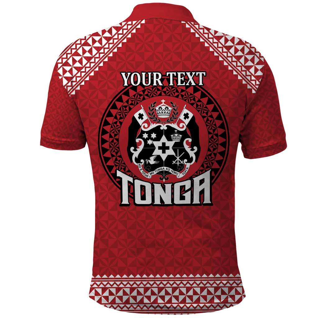 Tonga Rugby XIII Custom Polo Shirt Mate Ma'a Tonga with Ngatu Pattern LT9 - Polynesian Pride