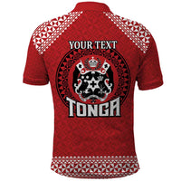 Tonga Rugby XIII Custom Polo Shirt Mate Ma'a Tonga with Ngatu Pattern LT9 - Polynesian Pride