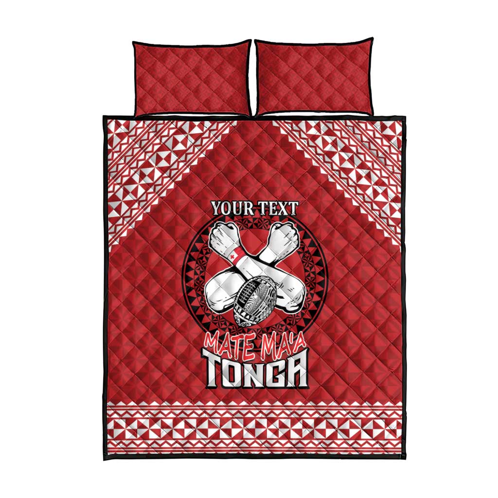 Tonga Rugby XIII Custom Quilt Bed Set Mate Ma'a Tonga with Ngatu Pattern LT9 - Polynesian Pride