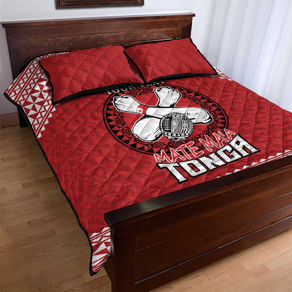 Tonga Rugby XIII Custom Quilt Bed Set Mate Ma'a Tonga with Ngatu Pattern LT9 - Polynesian Pride