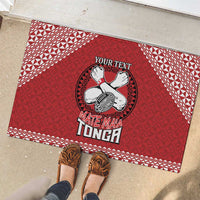 Tonga Rugby XIII Custom Rubber Doormat Mate Ma'a Tonga with Ngatu Pattern