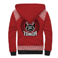 Tonga Rugby XIII Custom Sherpa Hoodie Mate Ma'a Tonga with Ngatu Pattern LT9 - Polynesian Pride