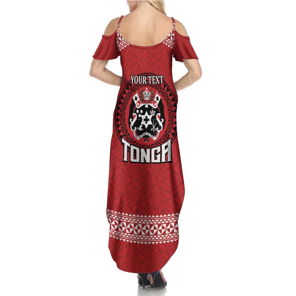 Tonga Rugby XIII Custom Summer Maxi Dress Mate Ma'a Tonga with Ngatu Pattern
