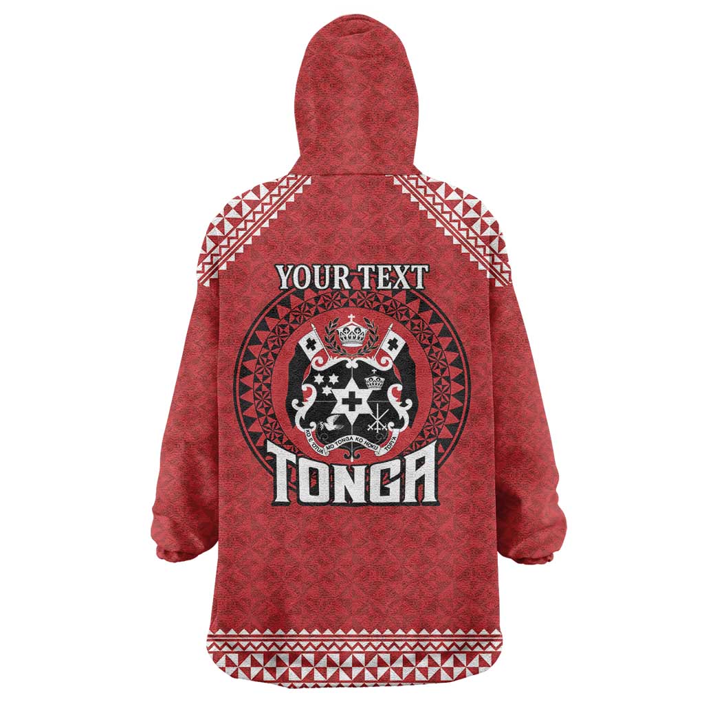 Tonga Rugby XIII Custom Wearable Blanket Hoodie Mate Ma'a Tonga with Ngatu Pattern LT9 - Polynesian Pride
