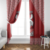 Tonga Rugby XIII Custom Window Curtain Mate Ma'a Tonga with Ngatu Pattern