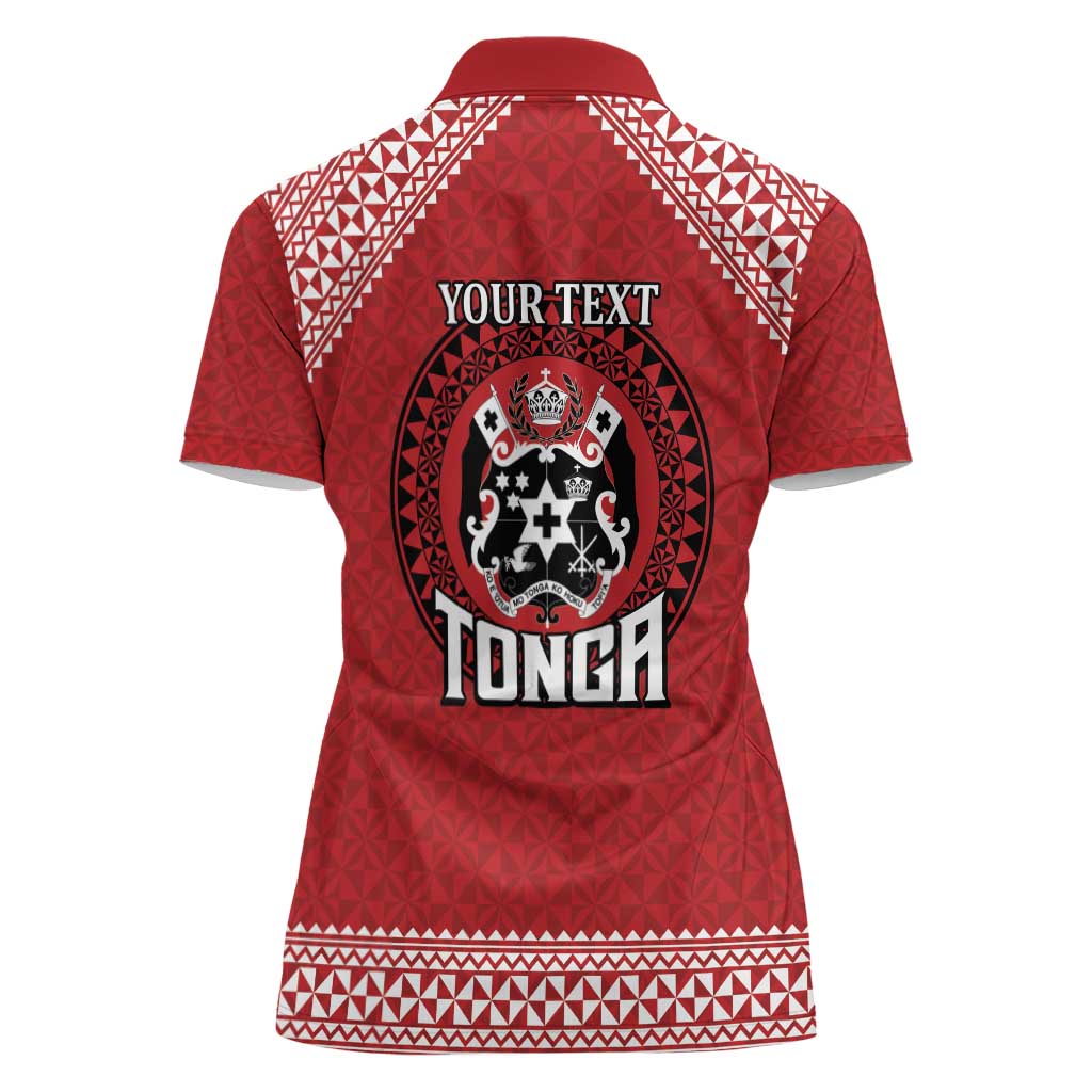 Tonga Rugby XIII Custom Women Polo Shirt Mate Ma'a Tonga with Ngatu Pattern