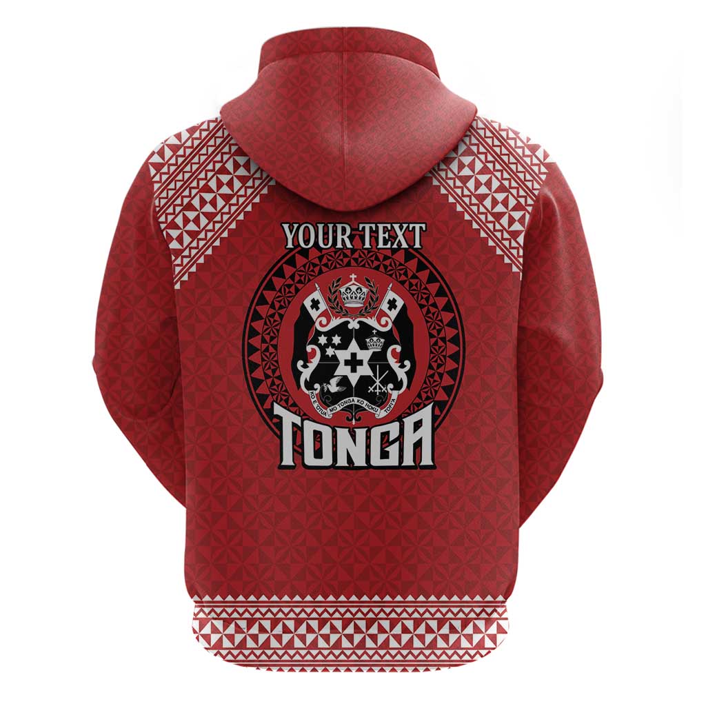 Tonga Rugby XIII Custom Zip Hoodie Mate Ma'a Tonga with Ngatu Pattern LT9 - Polynesian Pride