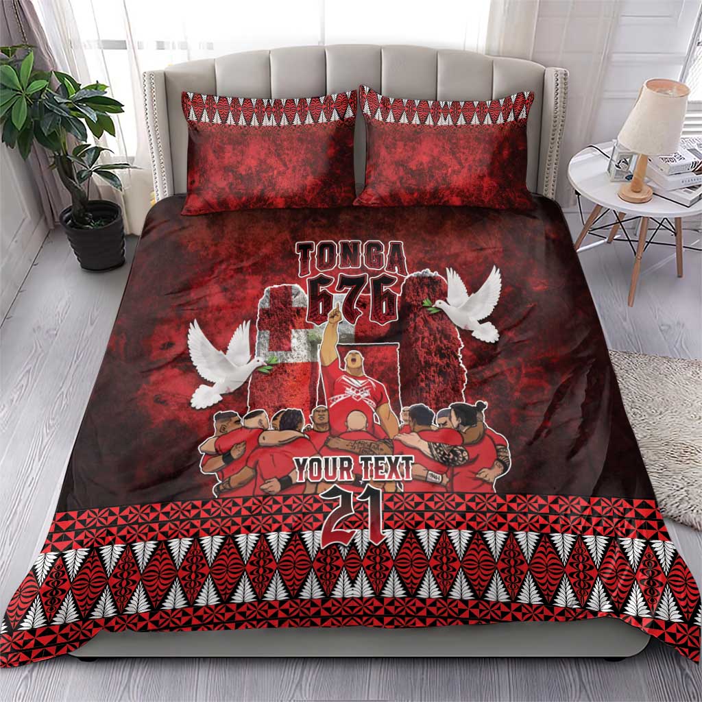 Custom Tonga 676 Haʻamonga ʻa Maui Bedding Set Tongan Sipi Tau Unique Dance