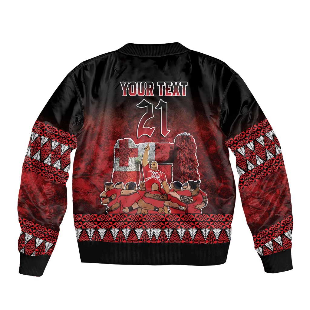 Custom Tonga 676 Haʻamonga ʻa Maui Bomber Jacket Tongan Sipi Tau Unique Dance