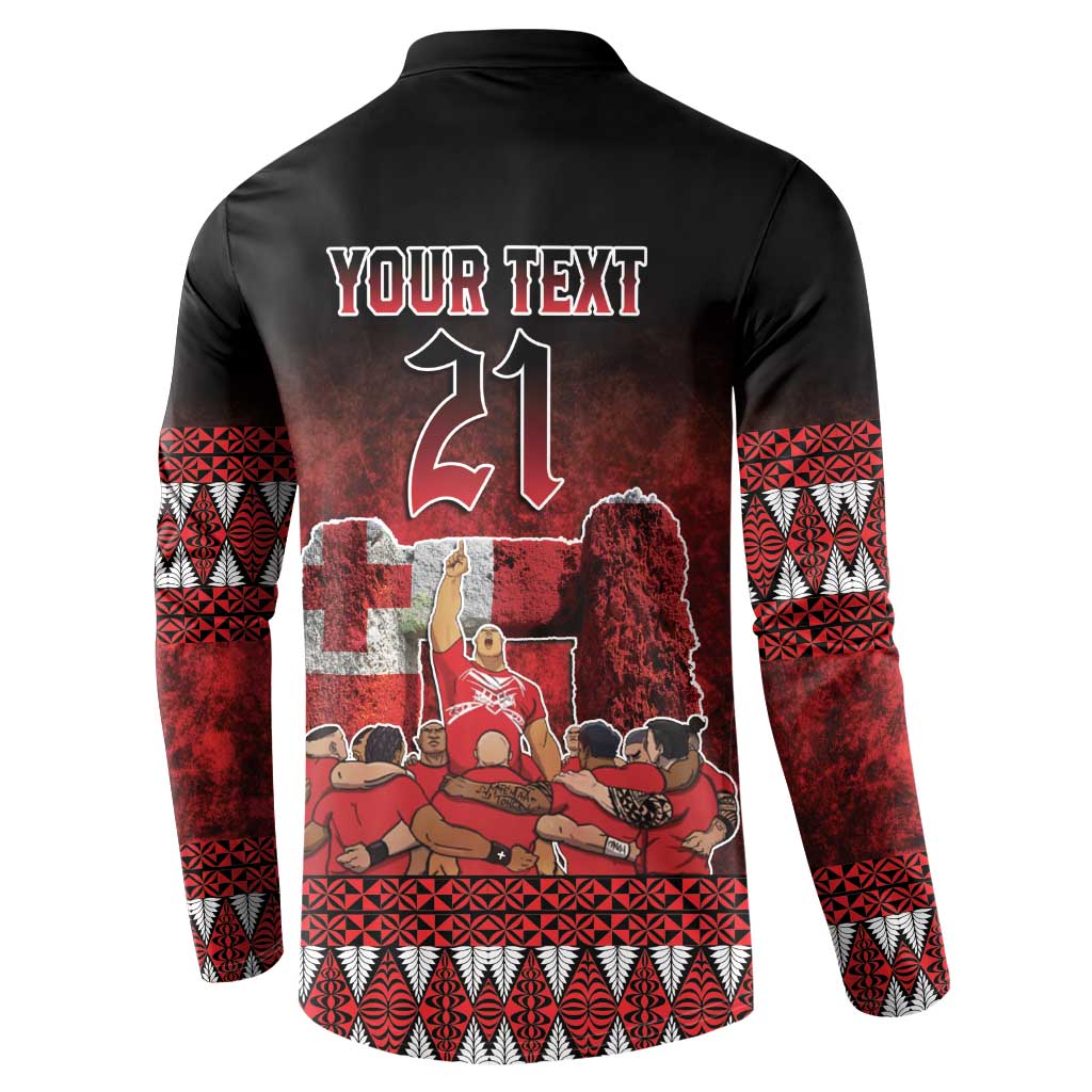 Custom Tonga 676 Haʻamonga ʻa Maui Button Sweatshirt Tongan Sipi Tau Unique Dance