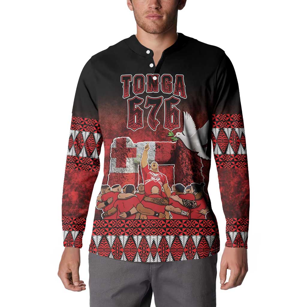 Custom Tonga 676 Haʻamonga ʻa Maui Button Sweatshirt Tongan Sipi Tau Unique Dance