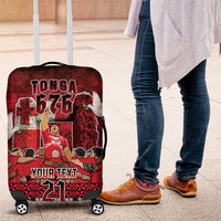 Custom Tonga 676 Haamonga a Maui Luggage Cover Tongan Sipi Tau Unique Dance LT9 Red - Polynesian Pride