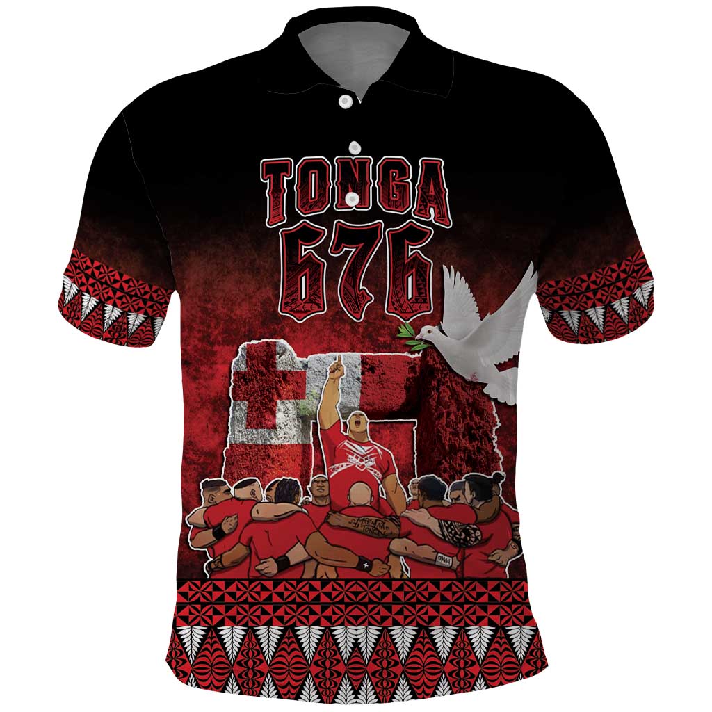 Custom Tonga 676 Haamonga a Maui Polo Shirt Tongan Sipi Tau Unique Dance LT9 Red - Polynesian Pride