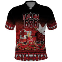 Custom Tonga 676 Haamonga a Maui Polo Shirt Tongan Sipi Tau Unique Dance LT9 Red - Polynesian Pride