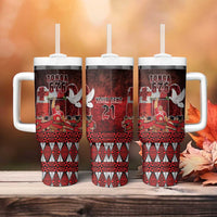 Custom Tonga 676 Haʻamonga ʻa Maui Tumbler With Handle Tongan Sipi Tau Unique Dance